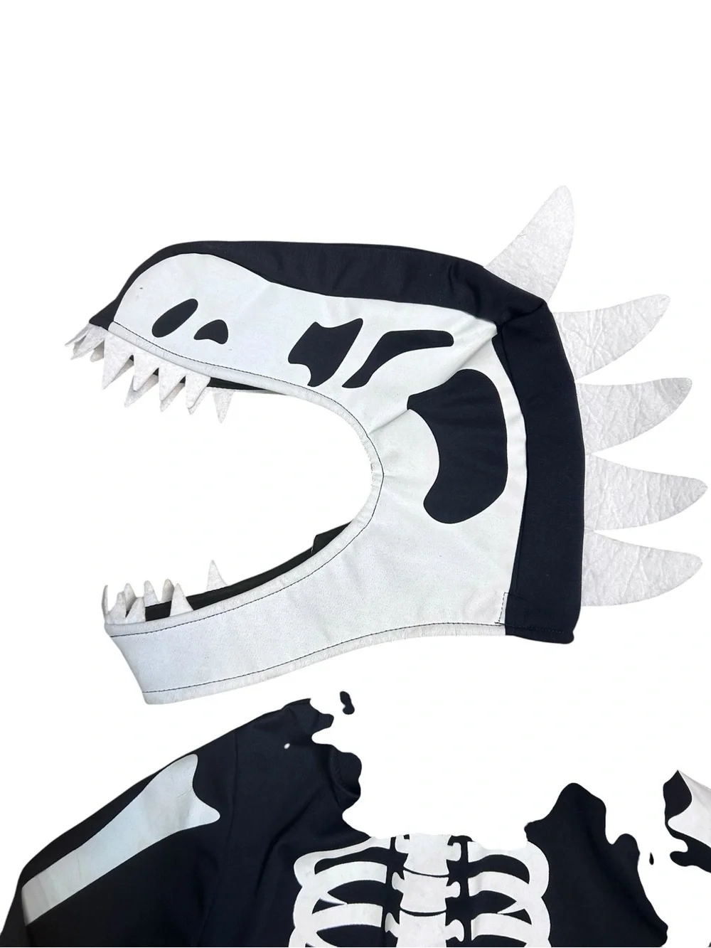 Pottery Barn Kids glow in the dark Dino skeleton one piece costume size 4-6